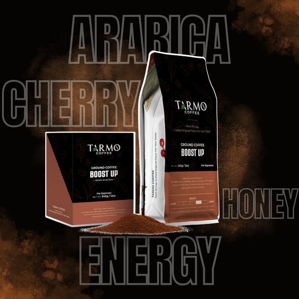 TARMO -BOOST UP | Low Acid ARABICA & ROBUSTA BLEND Ground Coffee | Specialty Vietnamese Coffee | Single Origin - Dark Roast | High Caffeine Coffee Ground | 12 Oz Bag